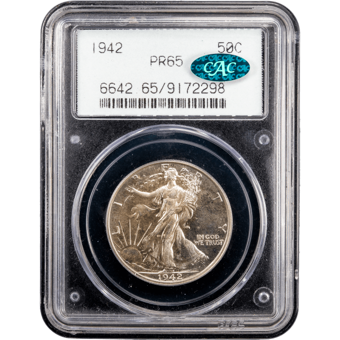 1942 Walking Liberty Half Dollar (50c) SLAB Image