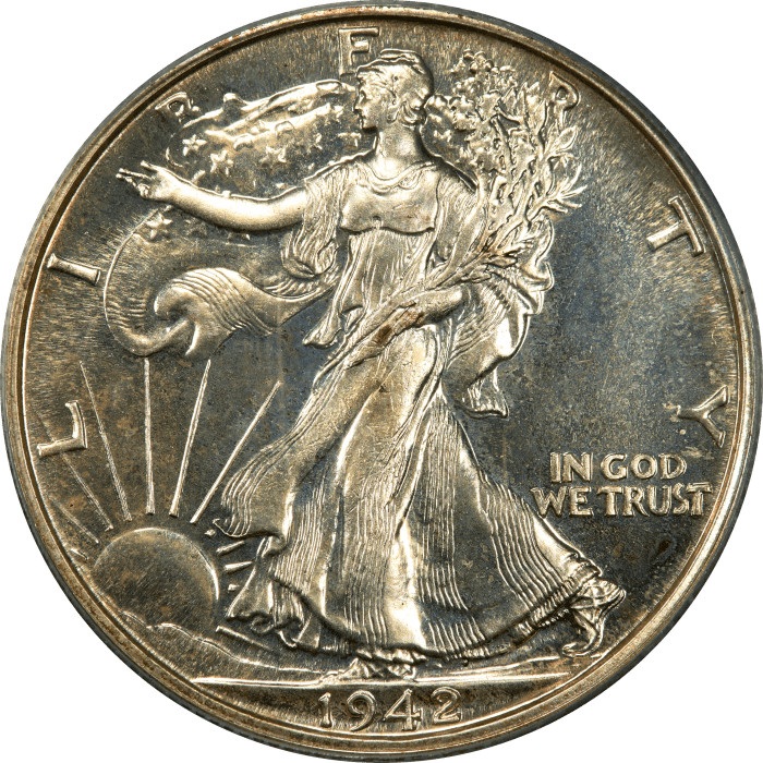 1942 Walking Liberty Half Dollar (50c) OBVERSE Image
