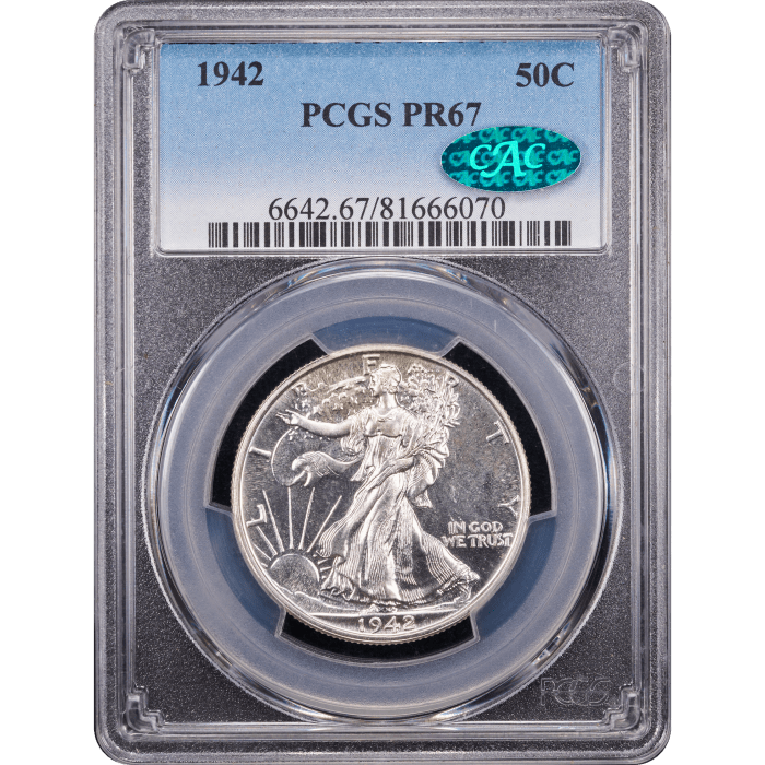 1942 Walking Liberty Half Dollar (50c) Obverse Slab Image