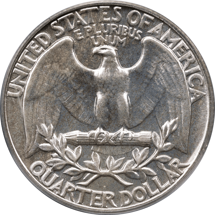1942 Washington Quarter (25c) OGH Reverse Image