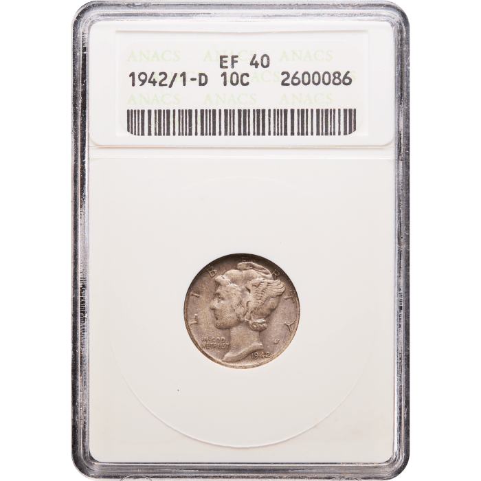 1942/1-D Mercury Dime (10c) SLAB Image