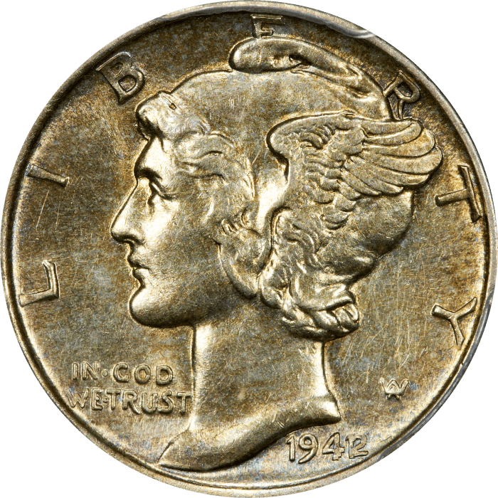 1942/1 Mercury Dime (10c) Obverse Image
