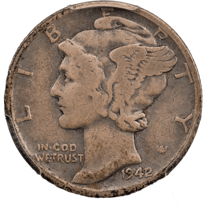 1942/1 Mercury Dime (10c) Obverse Image