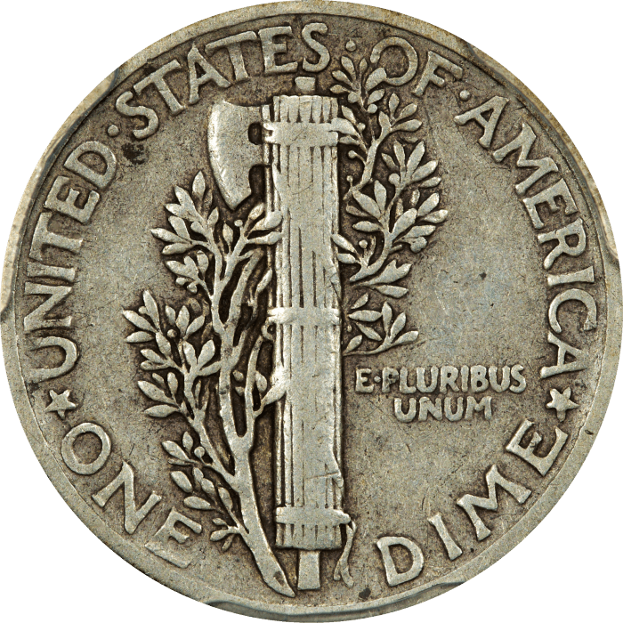 1942/1 Mercury Dime (10c) Reverse Image