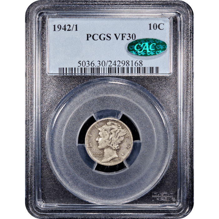 1942/1 Mercury Dime (10c) SLAB Image