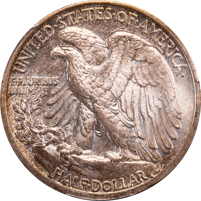 1943-S Walking Liberty Half Dollar (50c) Reverse Image