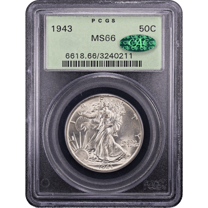 1943 Walking Liberty Half Dollar (50c) Obverse Slab Image