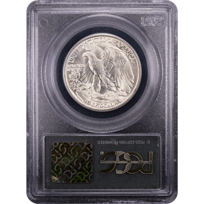1943 Walking Liberty Half Dollar (50c) Reverse Slab Image