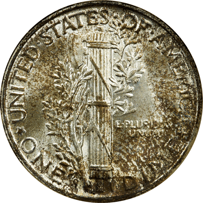 1944-S Mercury Dime (10c) REVERSE Image