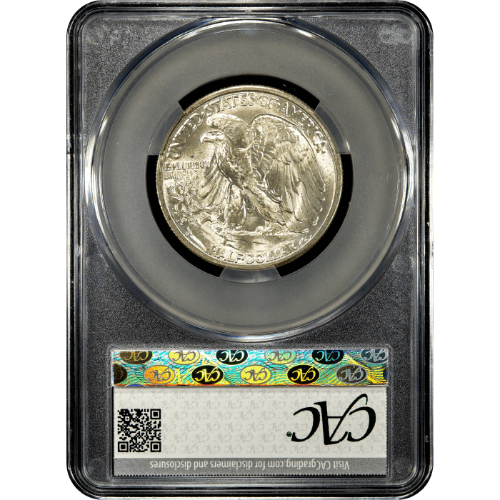 1945-D Walking Liberty Half Dollar (50c) Reverse Slab Image