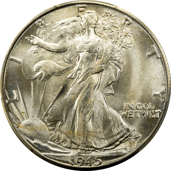 1945-D Walking Liberty Half Dollar (50c) Obverse Image