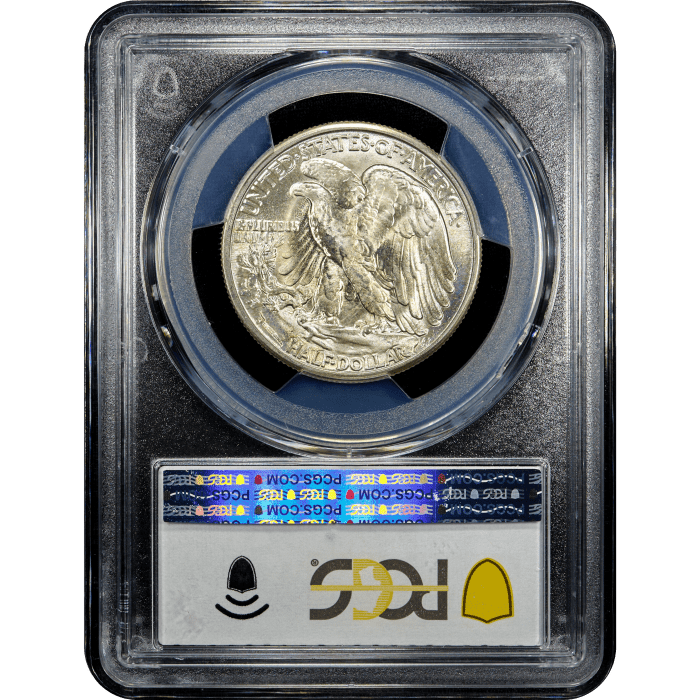 1945-D Walking Liberty Half Dollar (50c) Reverse Slab Image