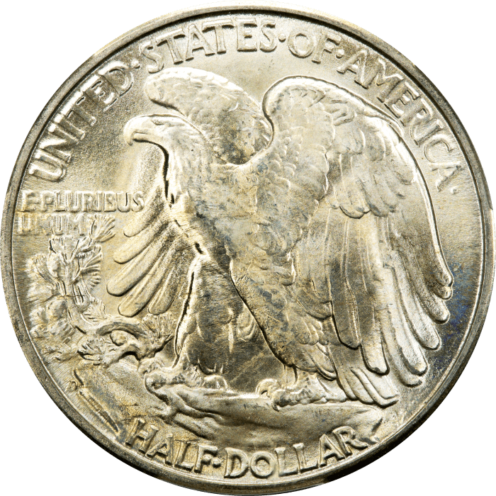 1945-D Walking Liberty Half Dollar (50c) Reverse Image