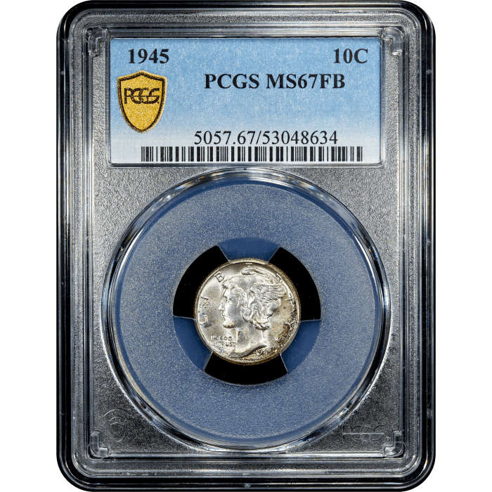 1945 Mercury Dime (10c) Obverse Slab Image