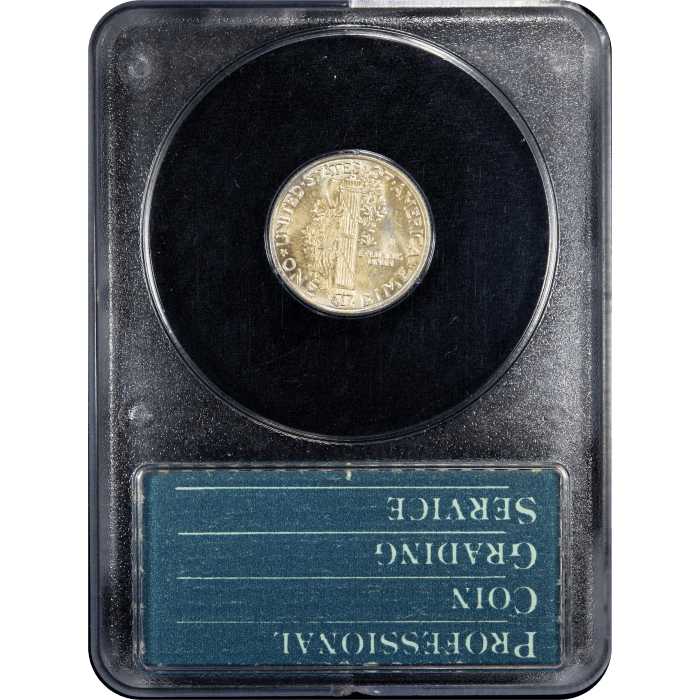1945 Mercury Dime (10c) Rattler Reverse Slab Image