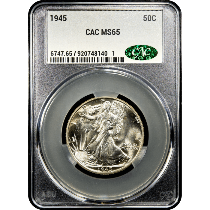 1945 Walking Liberty Half Dollar (50c) Obverse Slab Image