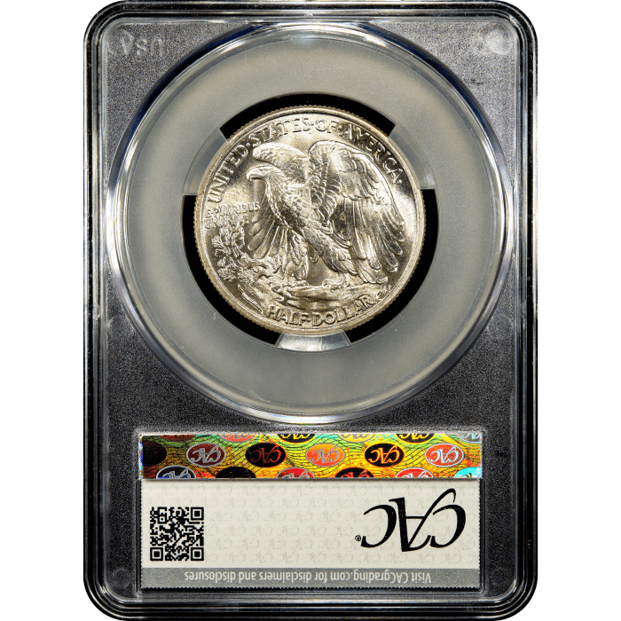 1945 Walking Liberty Half Dollar (50c) Reverse Slab Image