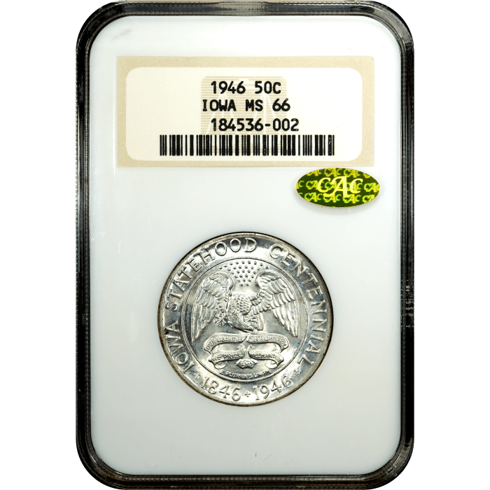 1946 Iowa Commem Half Dollar (50c) SLAB Image