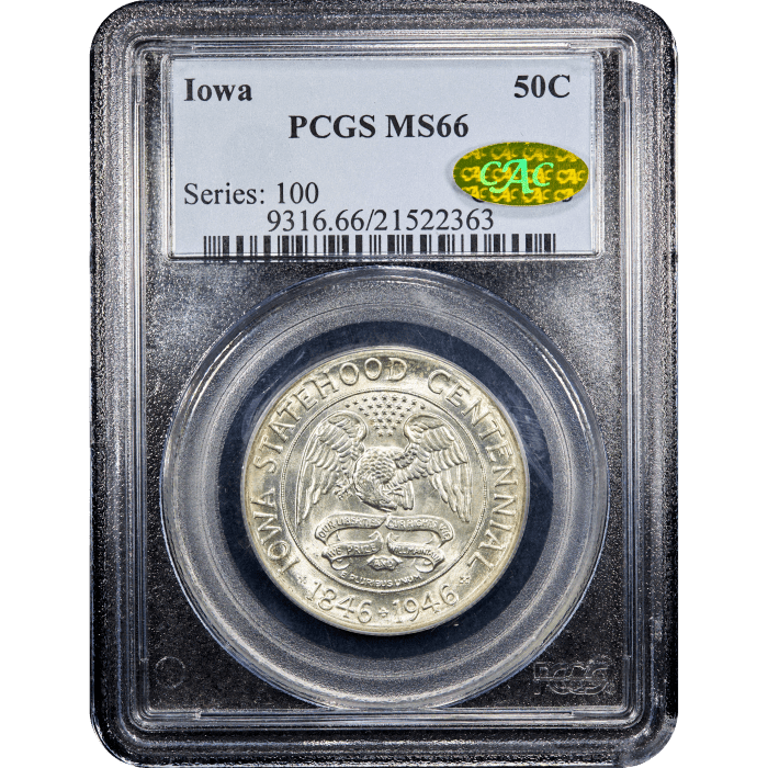 1946 Iowa Commemorative Half (50c) Obverse Slab Image