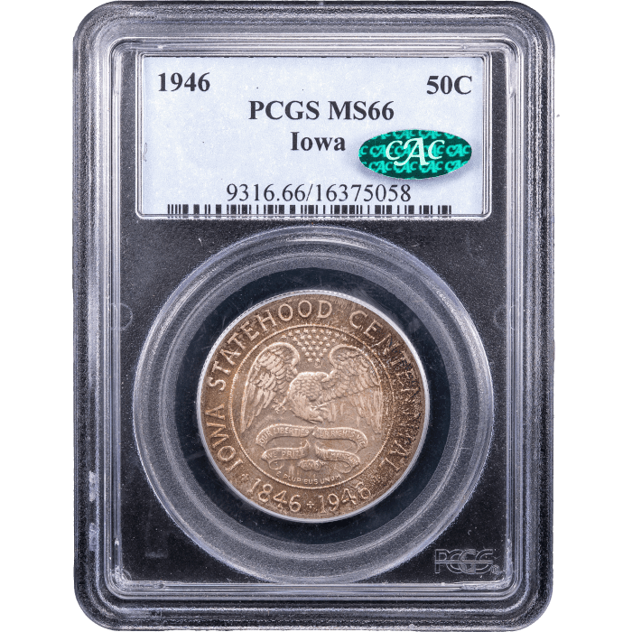 1946 Iowa Commemorative Half Dollar (50c) SLAB Image