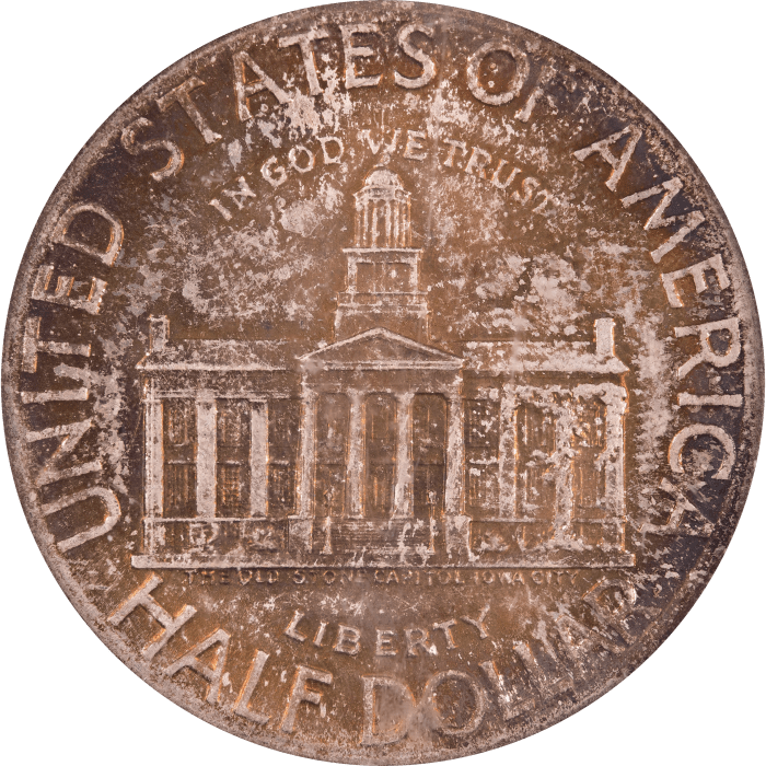 1946 Iowa Commemorative Half Dollar (50c) REVERSE Image