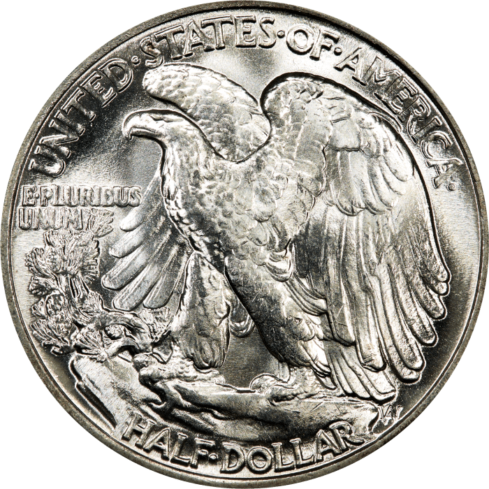 1946 Walking Liberty Half Dollar (50c) Doubled Die Reverse REVERSE Image