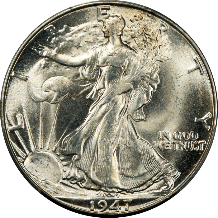 1947-D Walking Liberty Half Dollar (50c) OBVERSE Image