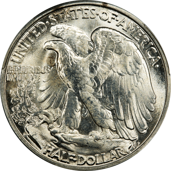 1947-D Walking Liberty Half Dollar (50c) REVERSE Image