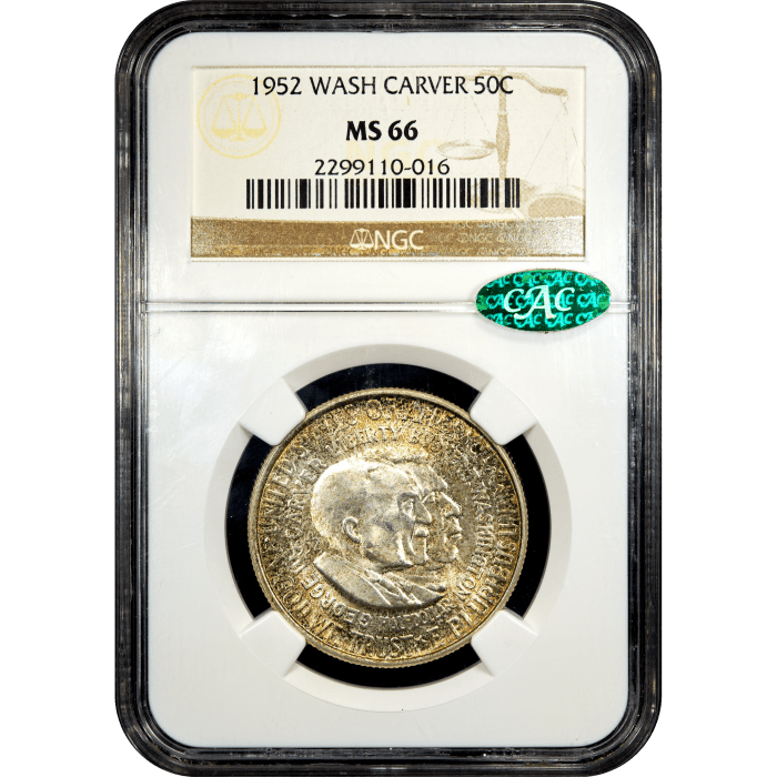 1952 Washington-Carver Commemorative Half (50c) Obverse Slab Image