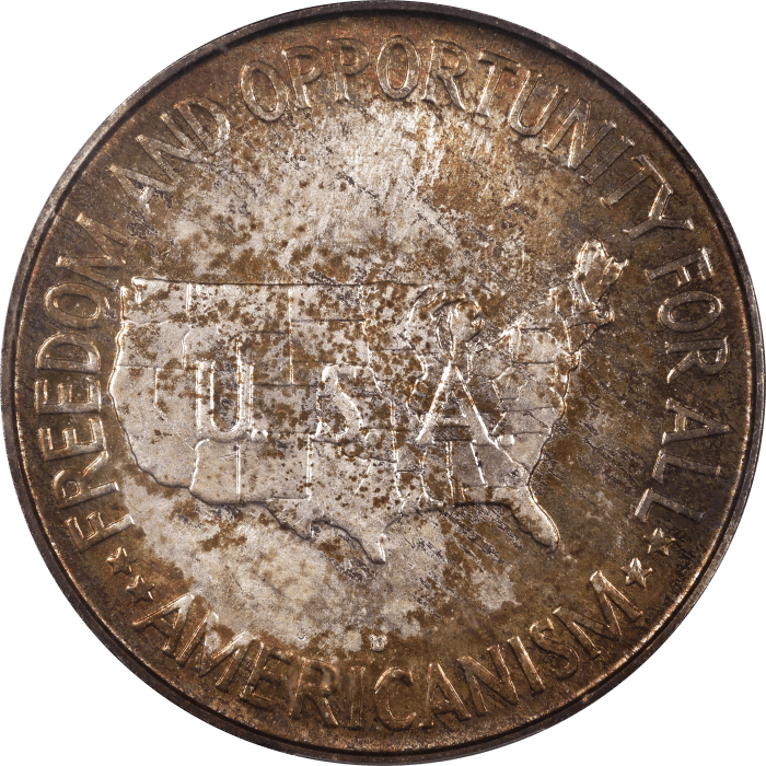 1953-D Washington-Carver Commemorative Half Dollar (50c) Reverse Image