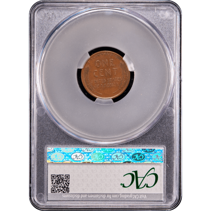 1955 Doubled Die Lincoln Cent (1c) Reverse Slab Image