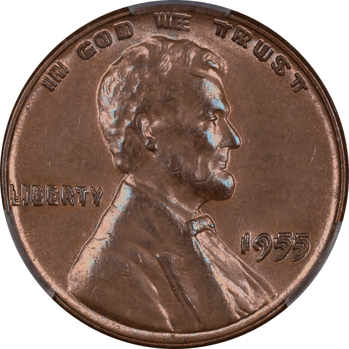 1955 Doubled Die Lincoln Cent (1c) Obverse Image