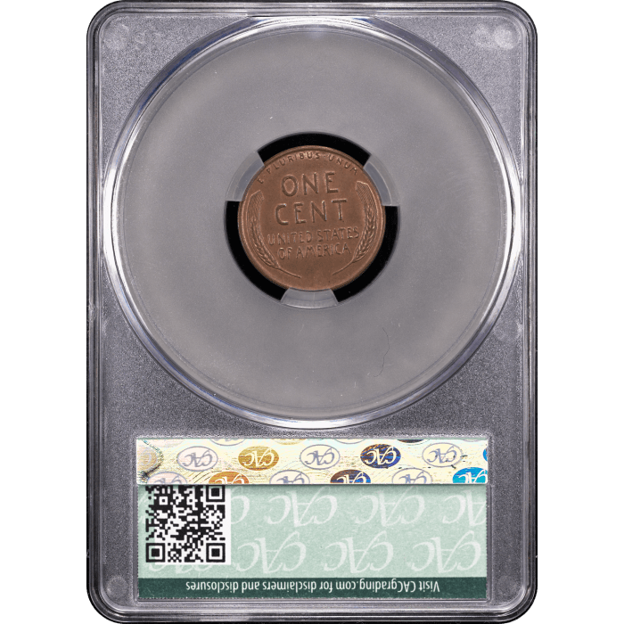 1955 Doubled Die Lincoln Cent (1c) Reverse Slab Image