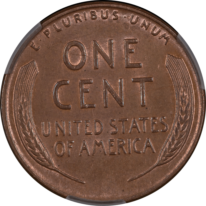 1955 Doubled Die Lincoln Cent (1c) Reverse Image