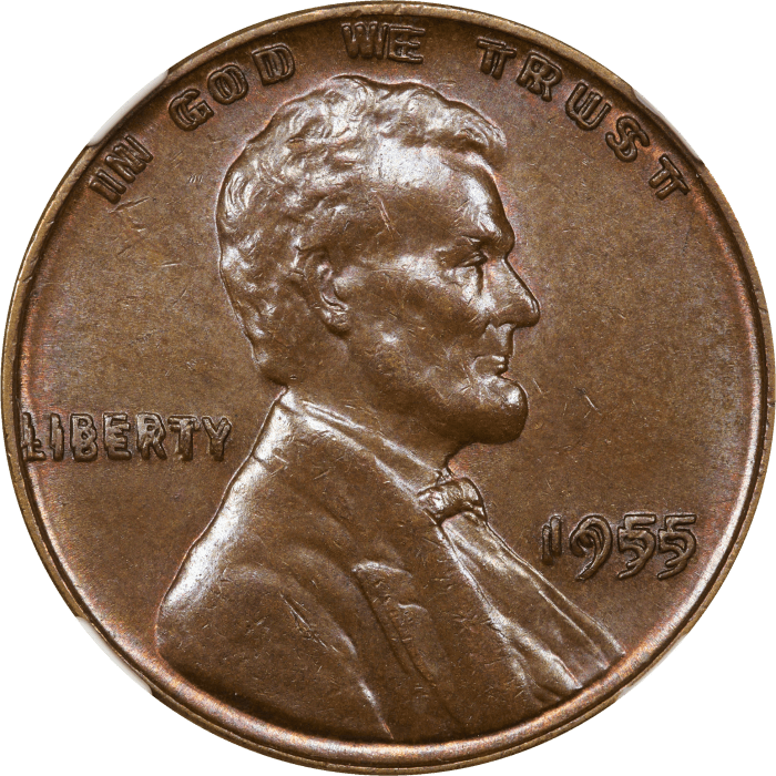 1955 Doubled Die Lincoln Cent (1c) OBVERSE Image