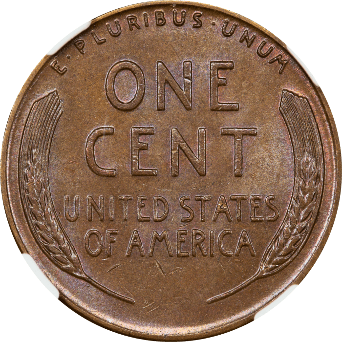 1955 Doubled Die Lincoln Cent (1c) REVERSE Image