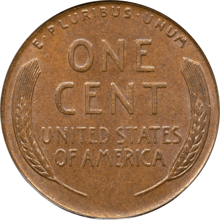1955 Doubled Die Lincoln Cent (1c) Reverse Image