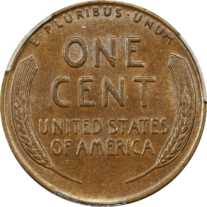 1955 Doubled Die Lincoln Cent (1c) REVERSE Image