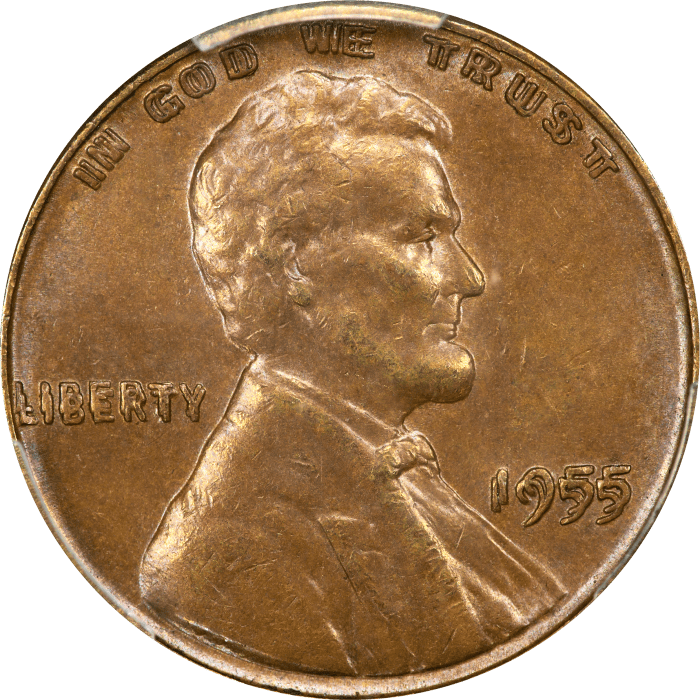 1955 Doubled Die Obverse Lincoln Cent (1c) Obverse Image