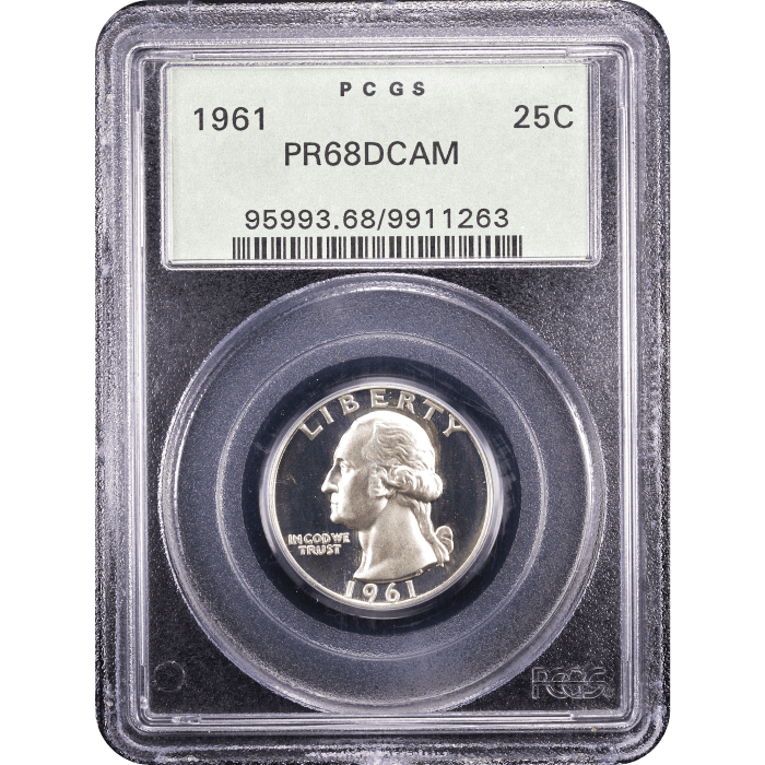 1961 Washington Quarter (25c) OGH Obverse Slab Image