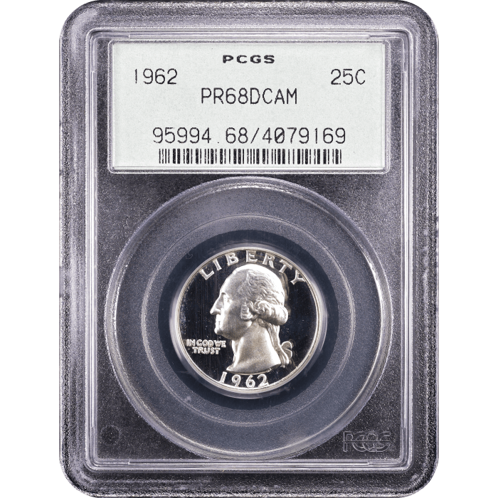 1962 Washington Quarter (25c) OGH Obverse Slab Image