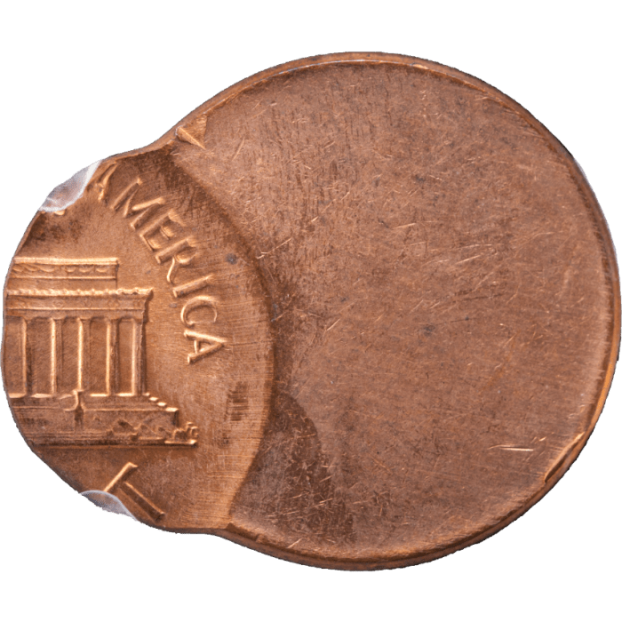1964-D Lincoln Cent (1c) Error 65 Pct Off-Center REVERSE Image