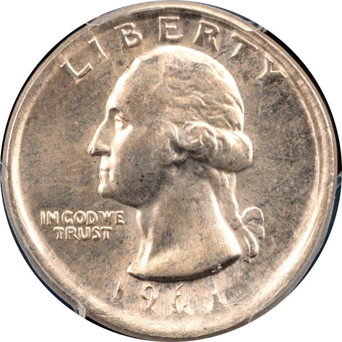 1964 Washington Quarter (25c) Error - Broadstruck Obverse Image