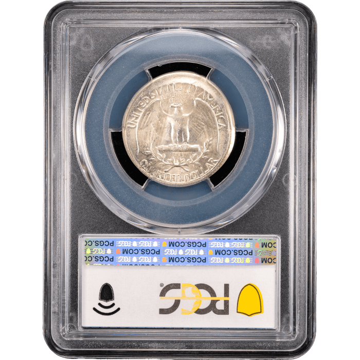 1964 Washington Quarter (25c) Error - Broadstruck Reverse Slab Image