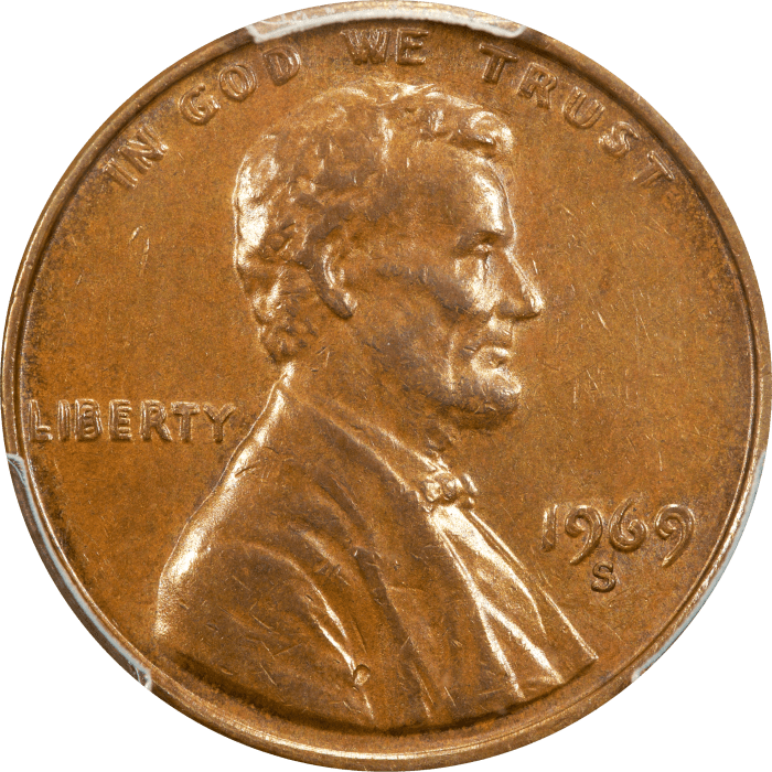 1969-S Doubled Die Lincoln Cent (1c) Obverse Image