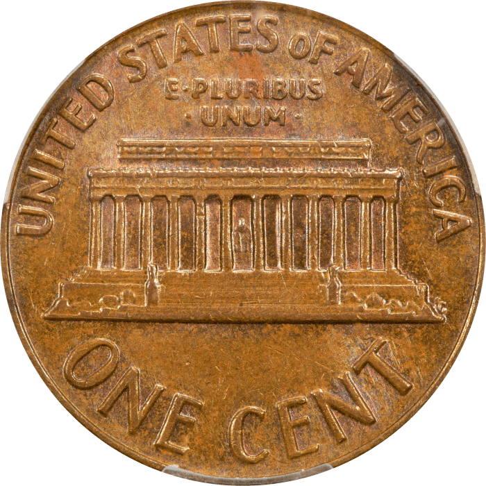 1969-S Doubled Die Lincoln Cent (1c) REVERSE Image