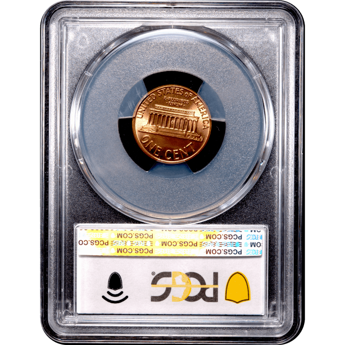 1975 Lincoln Cent (1c) Reverse Slab Image