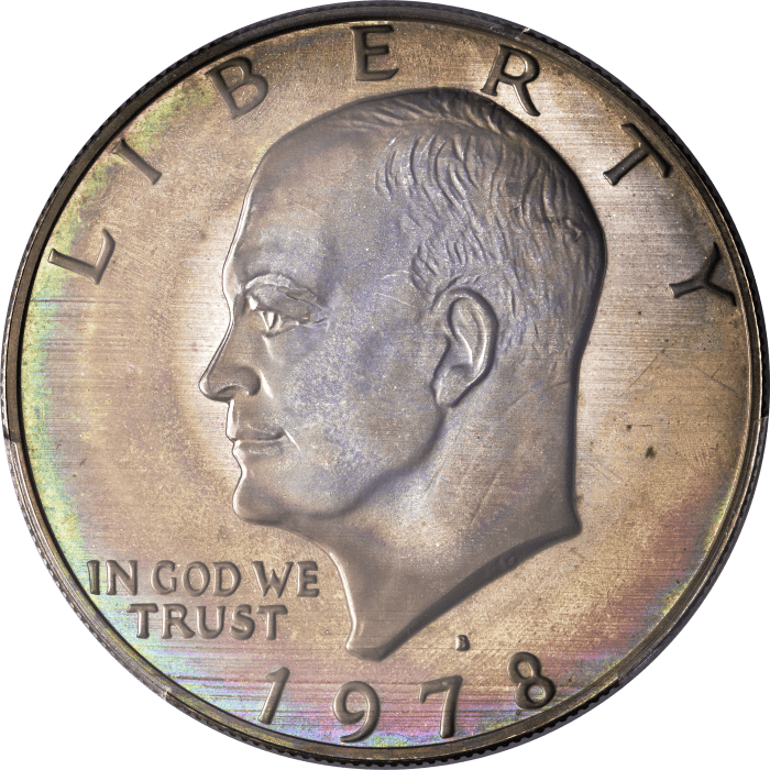 1978-S Ike Dollar ($1) Toned Obverse Image