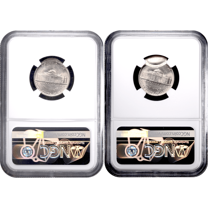 1981-P Jefferson Nickel (5c) Error - 2-Coin Mated Pair Reverse Slab Image