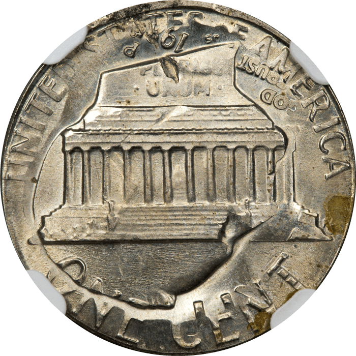 1985 Double Denom Error - Lincoln Cent (1c) Struck on Roosevelt Dime (10c) Reverse Image